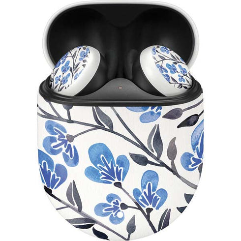 Cat Coq Blue Cherry Blossoms Google Pixel Buds Skin